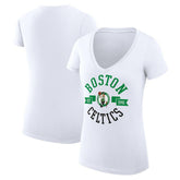 NBA - Boston Celtics G-III 4Her by Carl Banks Women's Super-Slim Fit Lightweight Large City Logo V-Neck T-Shirt - White