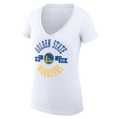 NBA - Golden State Warriors G-III 4Her by Carl Banks Women's Super-Slim Fit Lightweight Large City Logo V-Neck T-Shirt - White