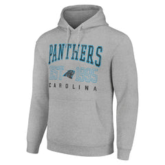 Carolina Panthers Starter Unisex Throwback Logo Pullover Hoodie Heather Gray - NFL