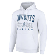 Dallas Cowboys Starter Unisex Throwback Logo Pullover Hoodie White - NFL