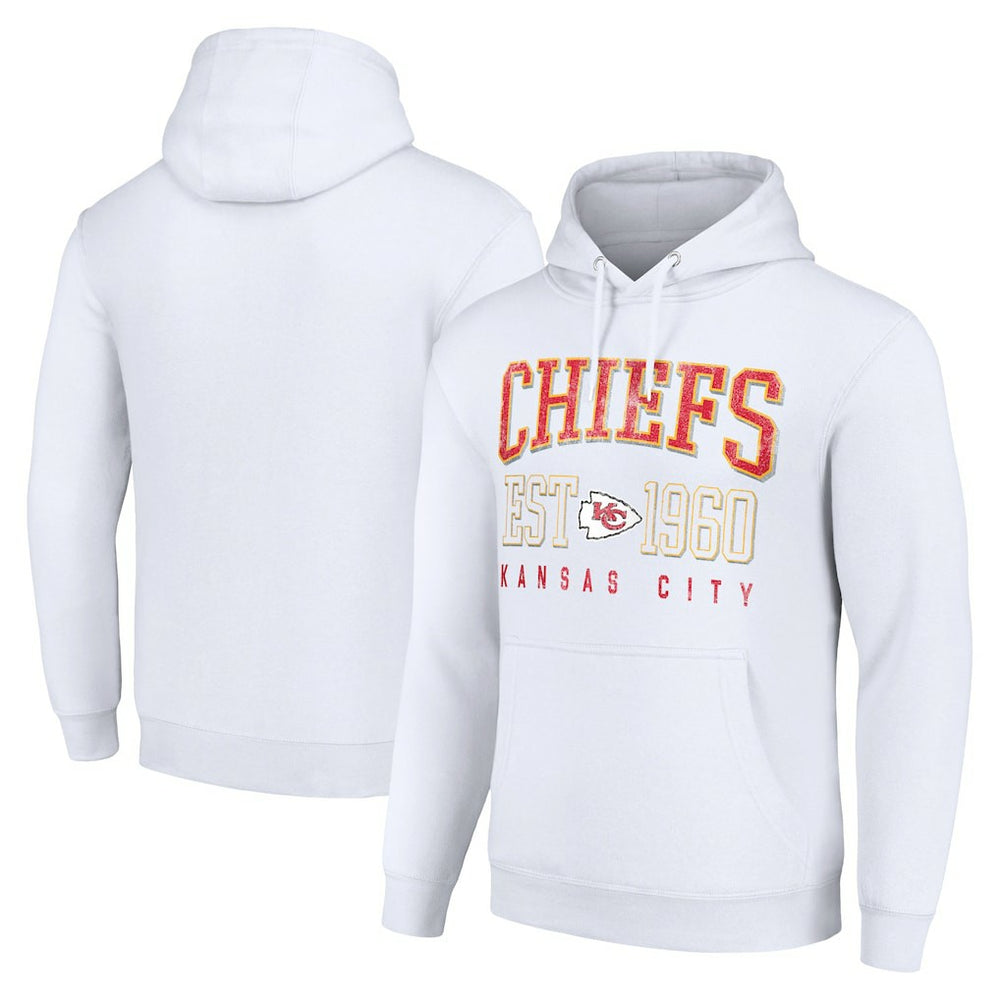 Kansas City Chiefs Starter Unisex Throwback Logo Pullover Hoodie White - NFL