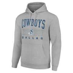 Dallas Cowboys Starter Unisex Throwback Logo Pullover Hoodie Heather Gray - NFL