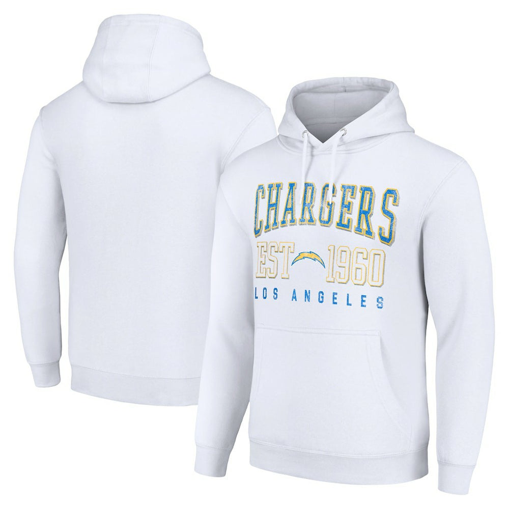 Los Angeles Chargers Starter Unisex Throwback Logo Pullover Hoodie White - NFL
