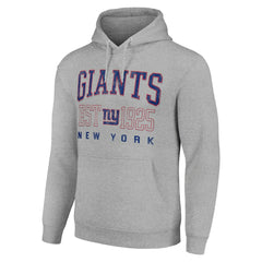 New York Giants Starter Unisex Throwback Logo Pullover Hoodie Heather Gray - NFL