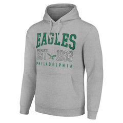 Philadelphia Eagles Starter Unisex Throwback Logo Pullover Hoodie Heather Gray - NFL