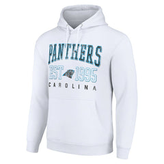 Carolina Panthers Starter Unisex Throwback Logo Pullover Hoodie White - NFL