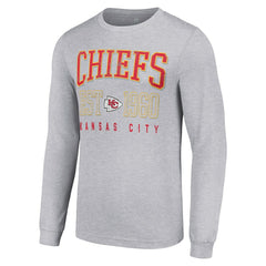 Kansas City Chiefs Starter Throwback Logo Long Sleeve T-Shirt Heather Gray - NFL