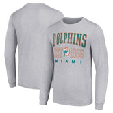 Miami Dolphins Starter Throwback Logo Long Sleeve T-Shirt Heather Gray - NFL