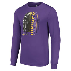 Minnesota Vikings Starter Half Helmet Logo Long Sleeve T-Shirt Purple - NFL