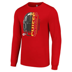 Kansas City Chiefs Starter Half Helmet Logo Long Sleeve T-Shirt Red - NFL