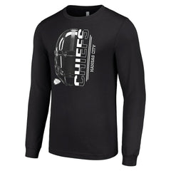 Kansas City Chiefs Starter Half Helmet Logo Long Sleeve T-Shirt Black - NFL
