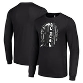 Philadelphia Eagles Starter Half Helmet Logo Long Sleeve T-Shirt Black - NFL