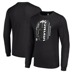 Minnesota Vikings Starter Half Helmet Logo Long Sleeve T-Shirt Black - NFL