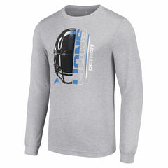 Detroit Lions Starter Half Helmet Logo Long Sleeve Heathered T-Shirt Heather Gray - NFL