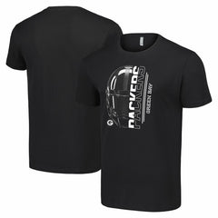 Green Bay Packers Starter Half Helmet Logo T-Shirt Black - NFL