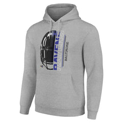 Baltimore Ravens Starter Unisex Half Helmet Logo Pullover Hoodie Heather Gray - NFL