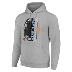 Chicago Bears Starter Unisex Half Helmet Logo Pullover Hoodie Heather Gray - NFL