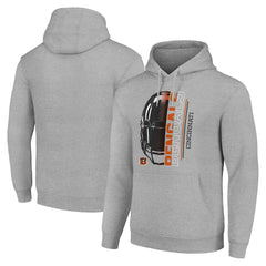 Cincinnati Bengals Starter Unisex Half Helmet Logo Pullover Hoodie Heather Gray - NFL