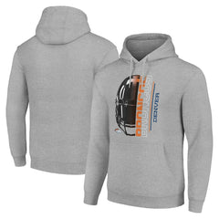 Denver Broncos Starter Unisex Half Helmet Logo Pullover Hoodie Heather Gray - NFL