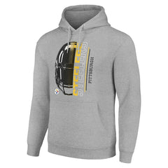 Pittsburgh Steelers Starter Unisex Half Helmet Logo Pullover Hoodie Heather Gray - NFL