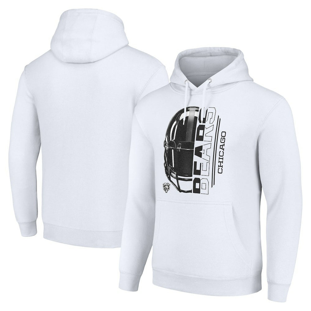 Chicago Bears Starter Unisex Half Helmet Logo Pullover Hoodie White - NFL