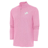 Detroit Lions Antigua Hunk Quarter-Zip Pullover Top Pink - NFL