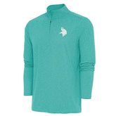 Minnesota Vikings Antigua Hunk Quarter-Zip Pullover Top Heather Aqua - NFL