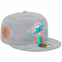 Miami Dolphins New Era 2024 Sideline 59FIFTY Fitted Hat Gray - NFL