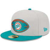 Miami Dolphins New Era 2024 Sideline Historic 59FIFTY Fitted Hat Stone/Aqua - NFL