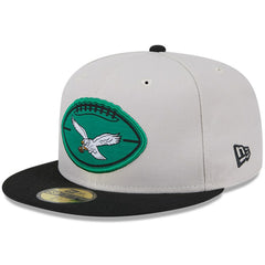 Philadelphia Eagles New Era 2024 Sideline Historic 59FIFTY Fitted Hat Stone/Black - NFL