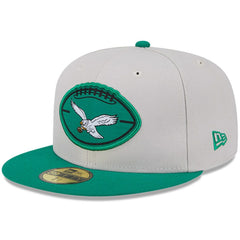 Philadelphia Eagles New Era 2024 Sideline Historic 59FIFTY Fitted Hat Stone/Kelly Green - NFL