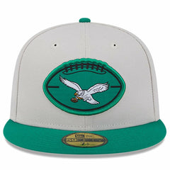 Philadelphia Eagles New Era 2024 Sideline Historic 59FIFTY Fitted Hat Stone/Kelly Green - NFL