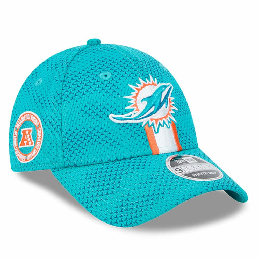 Miami Dolphins New Era 2024 Sideline 9FORTY Stretch-Snap Hat Aqua - NFL