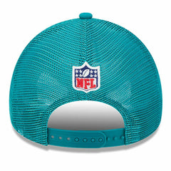 Miami Dolphins New Era 2024 Sideline Historic 9FORTY A-Frame Trucker Adjustable Hat Stone/Aqua - NFL