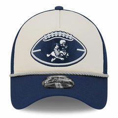 Dallas Cowboys New Era Youth 2024 Sideline Historic 9FORTY A-Frame Trucker Adjustable Hat Stone/Navy - NFL