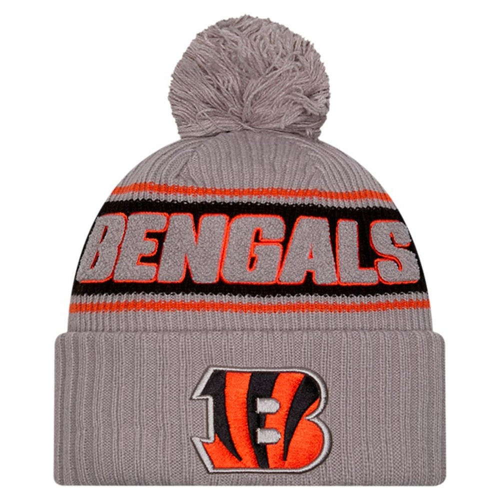 Cincinnati Bengals New Era 2024 Sideline Sport Cuffed Knit Hat with Pom Gray - NFL