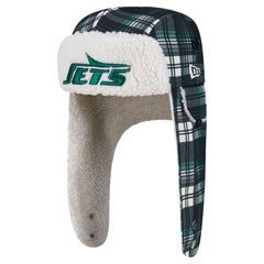 New York Jets New Era Sideline Plaid Sherpa Trapper Hat Black - NFL