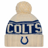 Indianapolis Colts New Era Women's 2024 Sideline Cuffed Knit Hat with Pom Cream - NFL