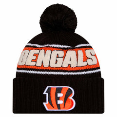 Cincinnati Bengals New Era Youth 2024 Sideline Sport Cuffed Knit Hat with Pom Black - NFL