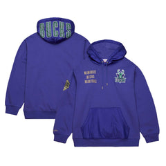 Mitchell & Ness - Milwaukee Bucks Team OG 2.0 Vintage Logo Fleece Pullover Hoodie - Purple