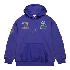 Mitchell & Ness - Milwaukee Bucks Team OG 2.0 Vintage Logo Fleece Pullover Hoodie - Purple