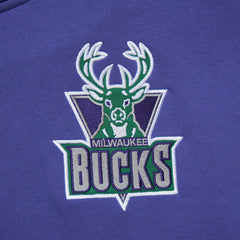 Mitchell & Ness - Milwaukee Bucks Team OG 2.0 Vintage Logo Fleece Pullover Hoodie - Purple