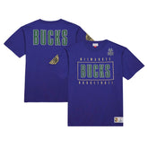 Mitchell & Ness - Milwaukee Bucks Hardwood Classics Team OG 2.0 Premium Vintage Logo T-Shirt - Purple
