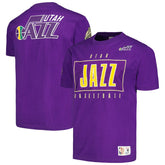 Mitchell & Ness - Utah Jazz Hardwood Classics Team OG 2.0 Premium Vintage Logo T-Shirt - Purple