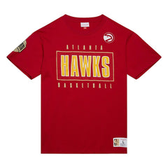 Mitchell & Ness - Atlanta Hawks Hardwood Classics Team OG 2.0 Premium Vintage Logo T-Shirt - Red