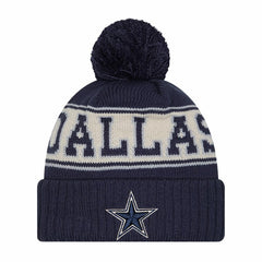 Dallas Cowboys New Era Youth Retro Cuffed Knit Hat with Pom Navy - NFL