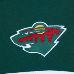 Minnesota Wild - Mitchell & Ness Head Coach Pullover Hoodie Cream/Green