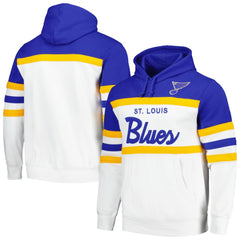 St. Louis Blues - Mitchell & Ness Head Coach Pullover Hoodie White/Blue