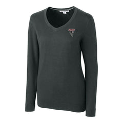 Atlanta Falcons Cutter & Buck Women's Throwback Logo Lakemont Tri-Blend V-Neck Pullover Sweater Heather Charcoal - NFL