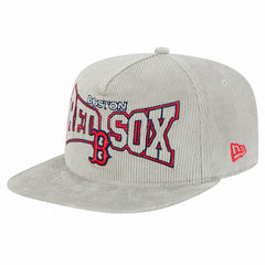New Era Boston Red Sox Gray Corduroy Golfer Snapback Hat Lifestyle
